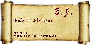 Boár Jázon névjegykártya